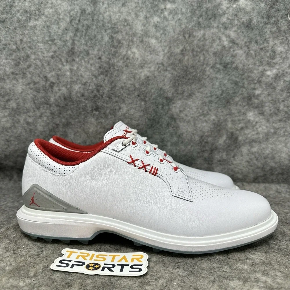 Air Jordan ADG 5 Golf Shoes Mens Size 11.5 White Fire Red Silver Nike FQ6642-101